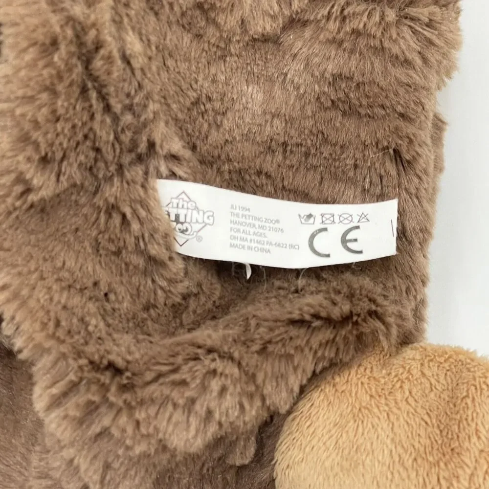 Petting Zoo Brown Tan Monkey Lovey Unstuffed Security Blanket Plush Toy 2016
